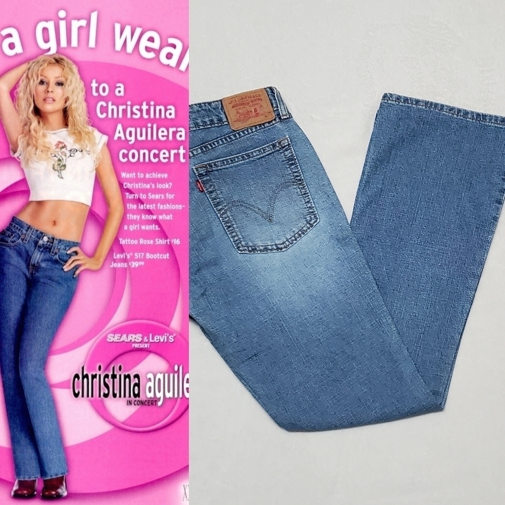 RETRO Levi's 518 Super Low Rise Stretch Stone Wash Bootcut Jeans 6